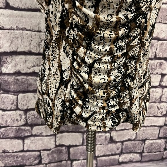 Style & Co Brown, Black & Ivory Sleeveless Blouse Size Large - Picture 3 of 10